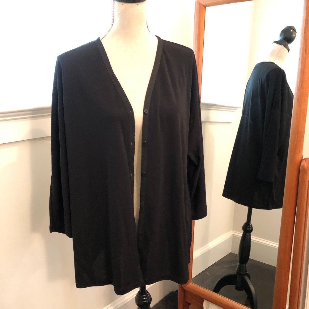 EUC 1X DKNY Black Jacket Cardigan Sweater